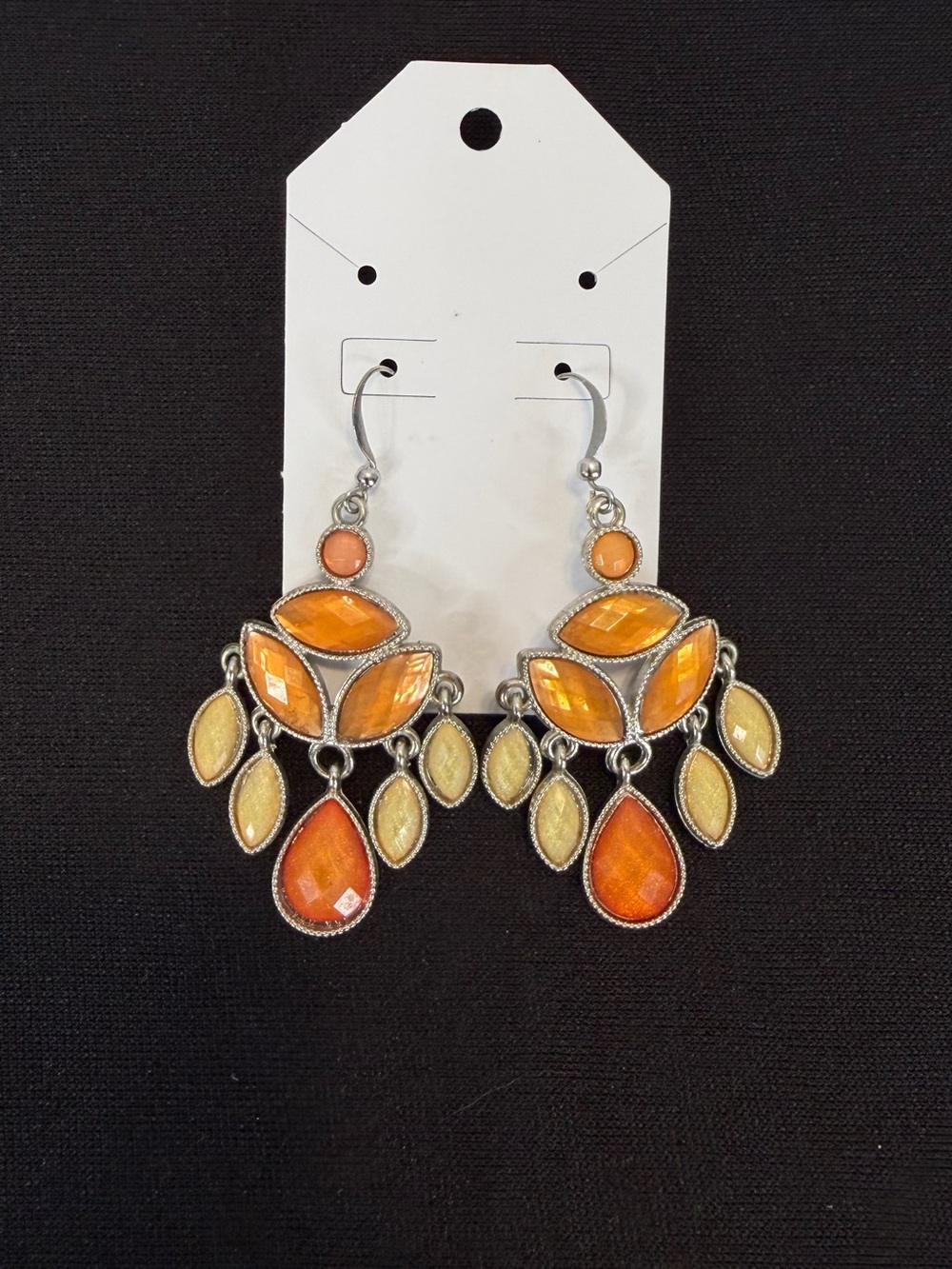 Orange and Cream Dangle Earrings - Women Jewelry
